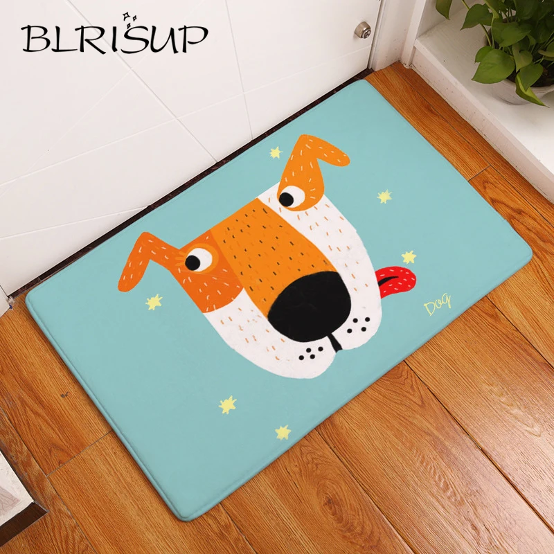 BLRISUP Cute Cartoon Dog Animals Doormat Anti-Slip Floor Mat Bedroom Tapete Rug Porch Kitchen Carpet For Entrance Door | Дом и сад