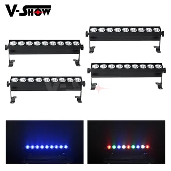 

4pcs Led Bar Light 9pcs 10w RGBW 4in1 Led Wall Washer Lamp Dmx Control Stage Light For Church Landscape