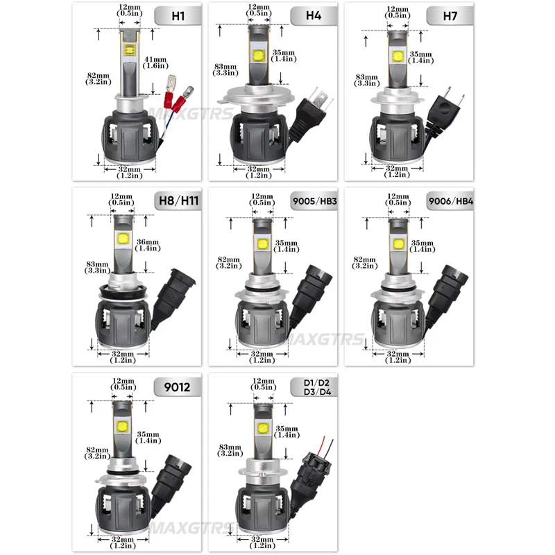 Baratos 2x del coche LED faro H7 H4 LED H8 H11 HB3 9005 HB4 9006 H1 9012 D1 D2 D3 D4 120W 12000lm bulbo Auto faro ETI Chip 6000K de la luz
