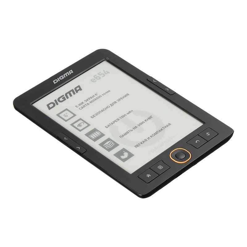 Электронная книга Digma E654 6" E Ink Carta 800x600 600 МГц/4 ГБ/microSDHC графит|Электронные книги| |