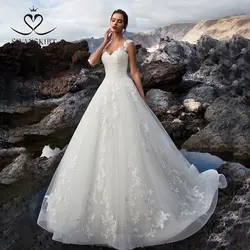 Swanskirt Милая Vestido De Noiva свадебное платье с аппликацией 2019 модное кружевное ТРАПЕЦИЕВИДНОЕ свадебное платье принцессы K302