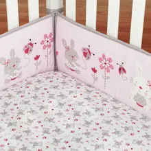Protector para la cuna Conejitos y Flores