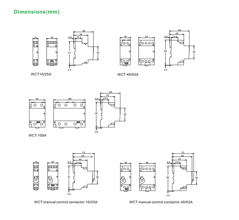 4 P 63A 24 V/110 V/230 V 50/60 HZ Din rail AC контактор для дома 2NO 2NC 1NC+ 1NO