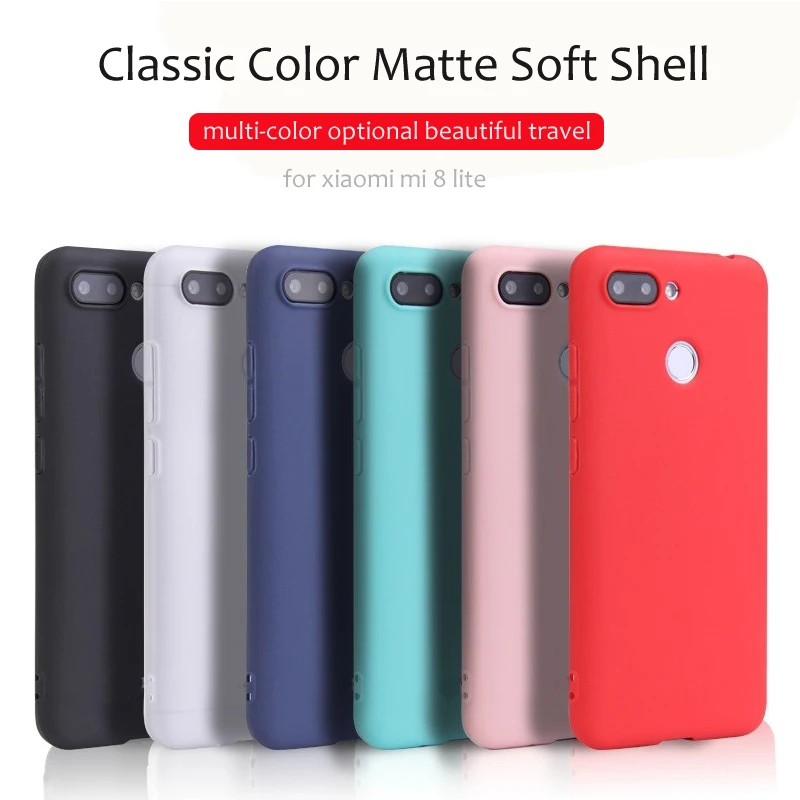 Для Coque чехол на Xiaomi mi 8 Lite s задняя крышка Мягкий силиконовый черный матовый