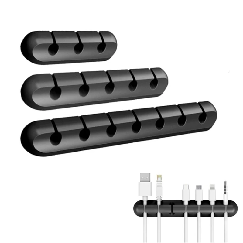 3/5/7 ячеек самоклеящаяся настольные органайзеры для кабелей мобильный телефон USB кабель для передачи данных зажимы офисный стол фиксированный Организатор для аккуратного кабели