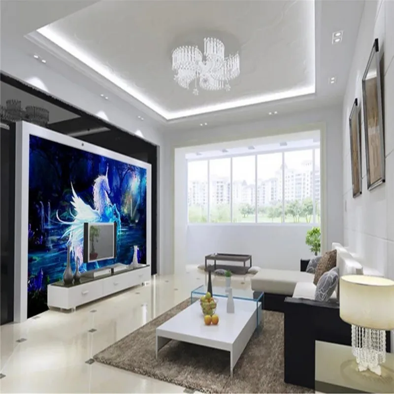 Fairy unicorn oil painting background wall professional production mural wholesale wallpaper mural poster photo wall Fairy unicorn oil painting background wall professional production mural wholesale wallpaper mural poster photo wall