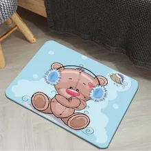 Else синий пол коричневый плюшевый милые медведи птицы 3d узор принт Нескользящие тапочки половик домашний декор Прихожая Дети Коврик для комнаты