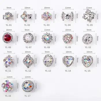 

50pcs 3D spinning Crystal nail decoration/ Spin Rhinestone CRYSTAL CLUSTER SPINNER CHARMS/ Spinning rotating nail deco, YL01-17