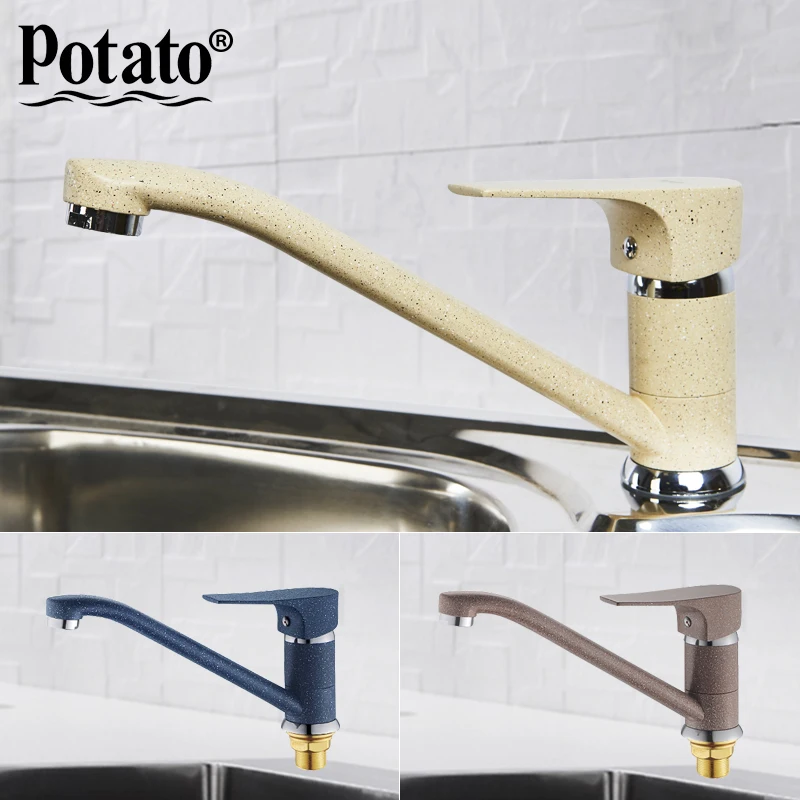 

Potato 5 color Kitchen sink faucet Mixer Cold And Hot Single Handle Swivel Spout Kitchen Water Sink Mixer Tap Faucets p49222-9