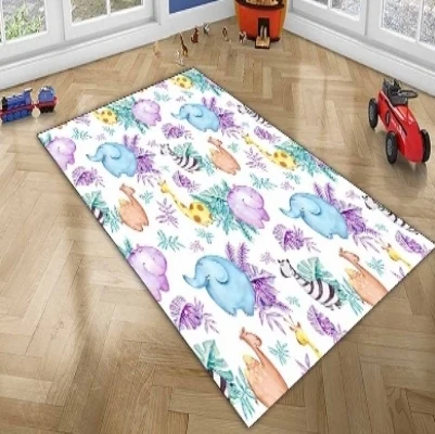 Else Жираф Бегемот слон Зебра тропические Забавные Животные 3d принт нескользящие микрофибры Детские украшения для детской комнаты коврик
