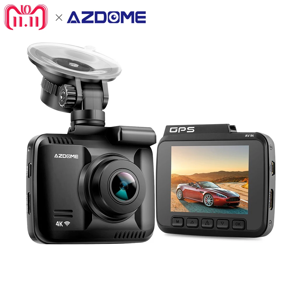 AZDOME GS63H 4 К 2160 P Wi-Fi Встроенный gps Двойной объектив FHD 1080P спереди + VGA сзади Камера