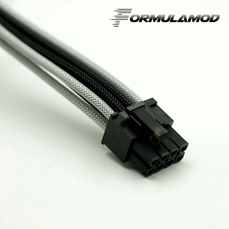 FormulaMod Fm-PCI8P-D, PCI-E 8Pin GPU удлинитель питания, материнская плата 18AWG 8Pin многоцветные соответствующие кабели расширения - Цвет лезвия: Black and Silver