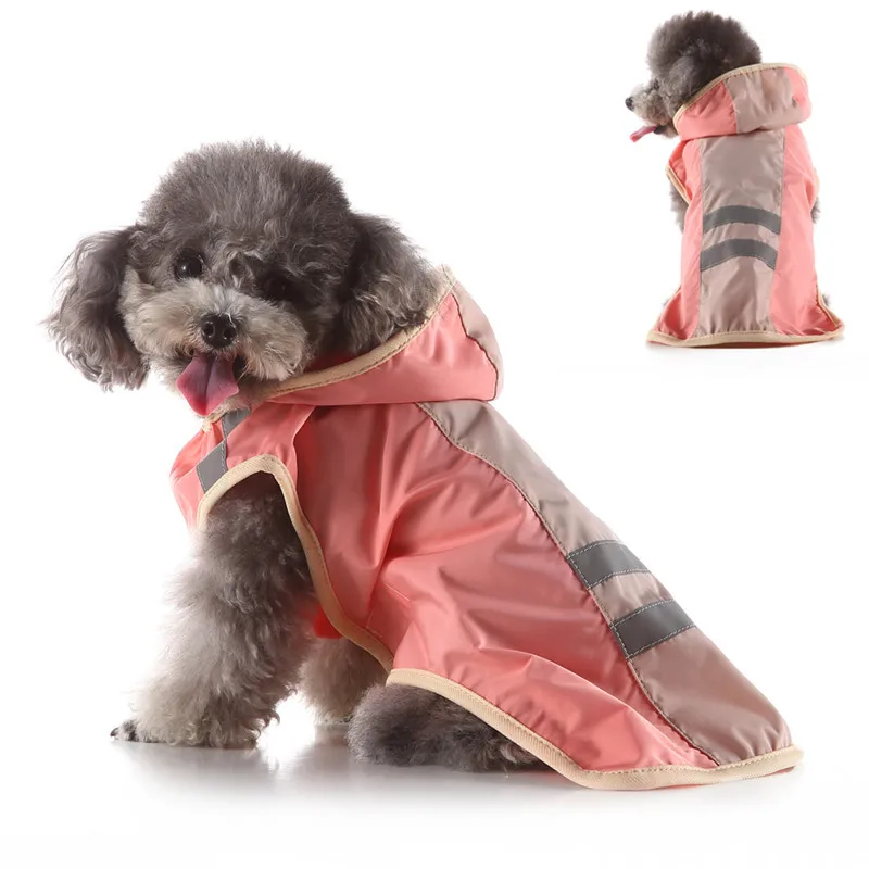 

Waterproof Pet Cat Dog Hooded Reflective Raincoat Breathable Puppy Clothes