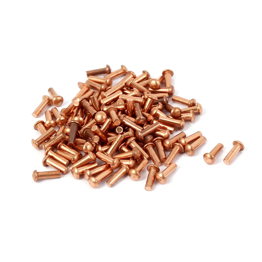 

UXCELL 100 Pcs/lot 7.5Mm Length 2Mm X 6Mm Round Shaft Copper Solid Rivets Fasteners Gold Tone