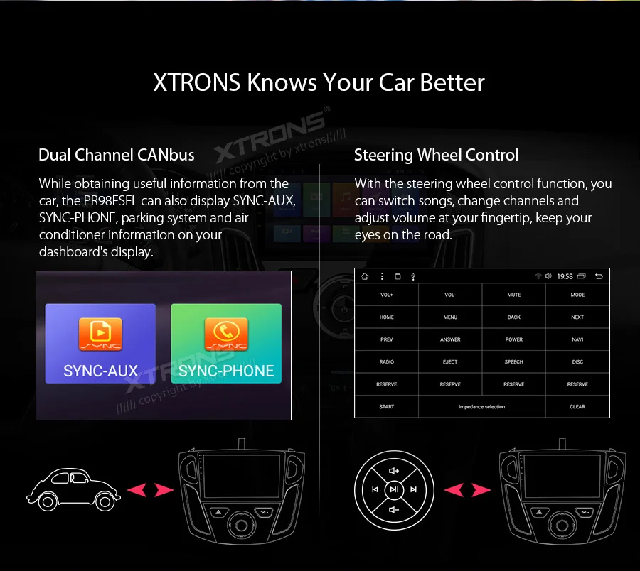 Cheap XTRONS 9" Android 8.1 Octa Core 2GB RAM 32GB ROM Car Multimedia Player GPS navigation for Ford focus 2012-2017 TPMS DAB No DVD 3