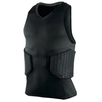 Chemise rembourrée pour hommes, gilet d'entraînement, T-shirt, ensemble court, côtes, cuisses, fesses, protection, Football, basket-ball, Hockey, équipement de protection 3