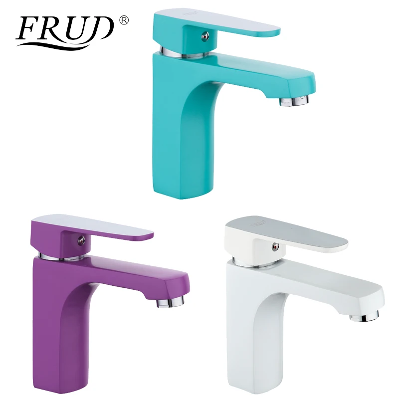 FURD Innovative 1 Set Home Multi-color Basin Faucets Cold and Hot Water Taps Green White Purple Bathroom Sink Faucet R10301