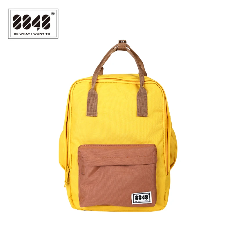 

8848 100% Polyester Yellow School Bag New Backpacks For Teenage Girls Small Knapsack Waterproof Soft Handle Mochila 003-008-020