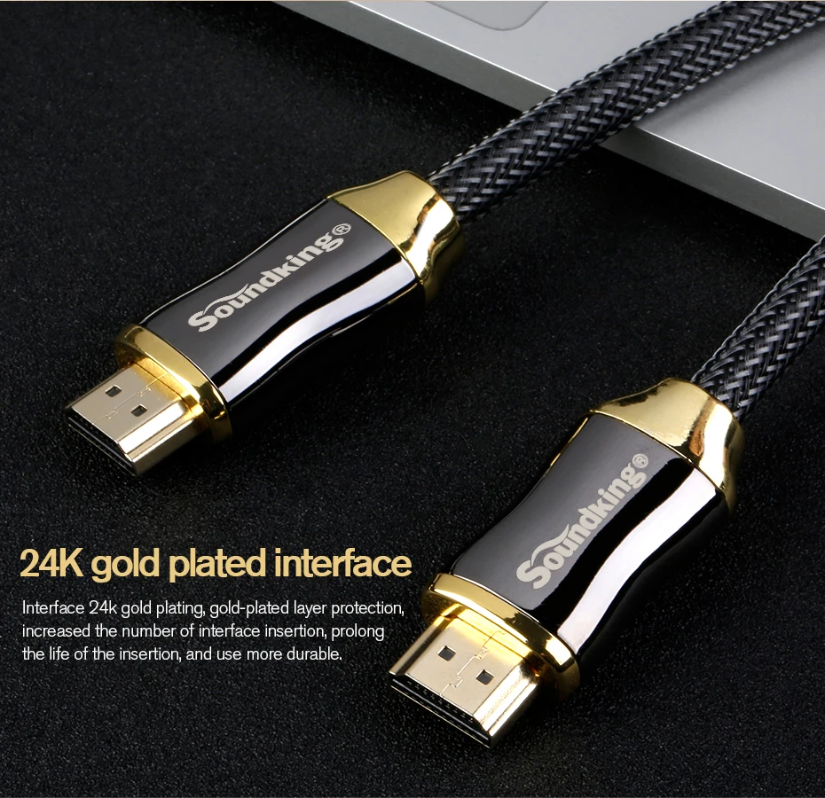 Soundking HDMI кабель 2,0 2k* 4k Аудио Видео HDMI к HDMI Мужской кабель 3D для PS3 проектор HD ТВ STB ноутбук 1,5/2/3/5 M B47