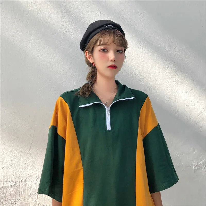 2019 корейская версия ulzzang Harajuku стиль свободные негабаритные хип-хоп полосатая