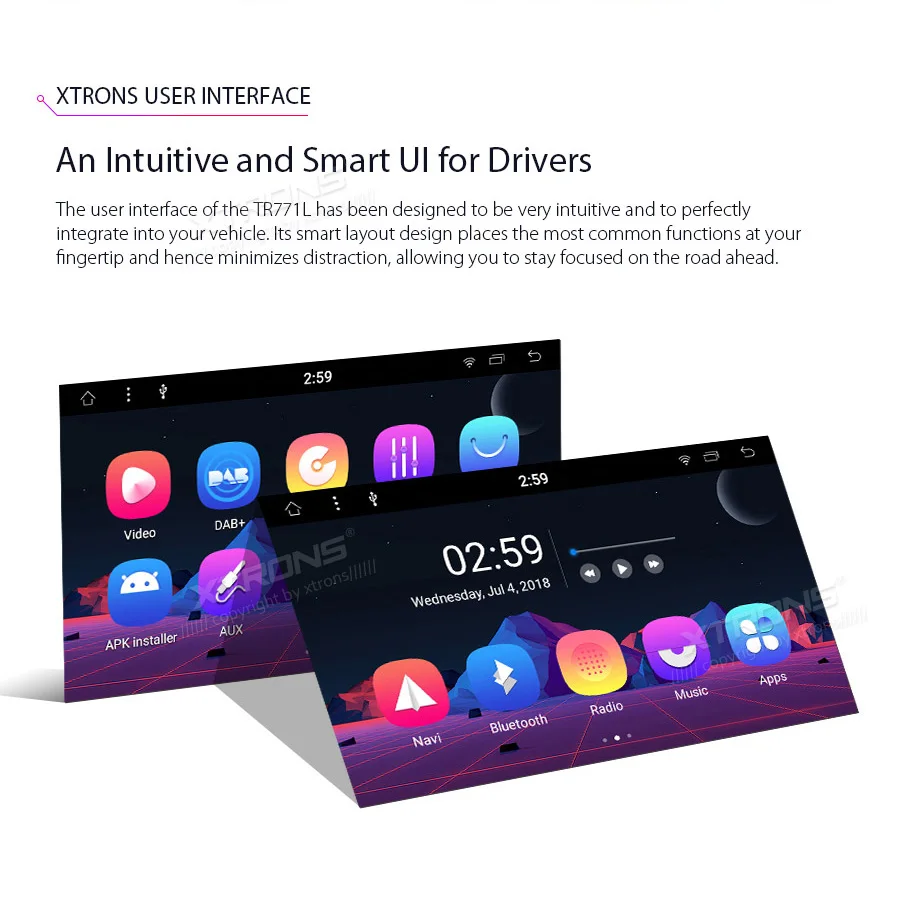 Perfect XTRONS 2 Din Android 8.1 Universal Car Radio Stereo Player GPS For Nissan Volkswagen TOYOTA Honda KIA Hyundai Mazda BME NO DVD 4