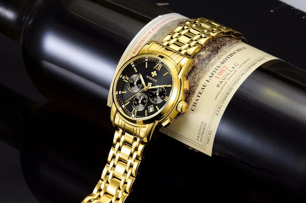 Regolio masculino Брендовые мужские роскошные брендовые военные спортивные часы мужские кварцевые мужские часы полностью стальные повседневные деловые золотые часы