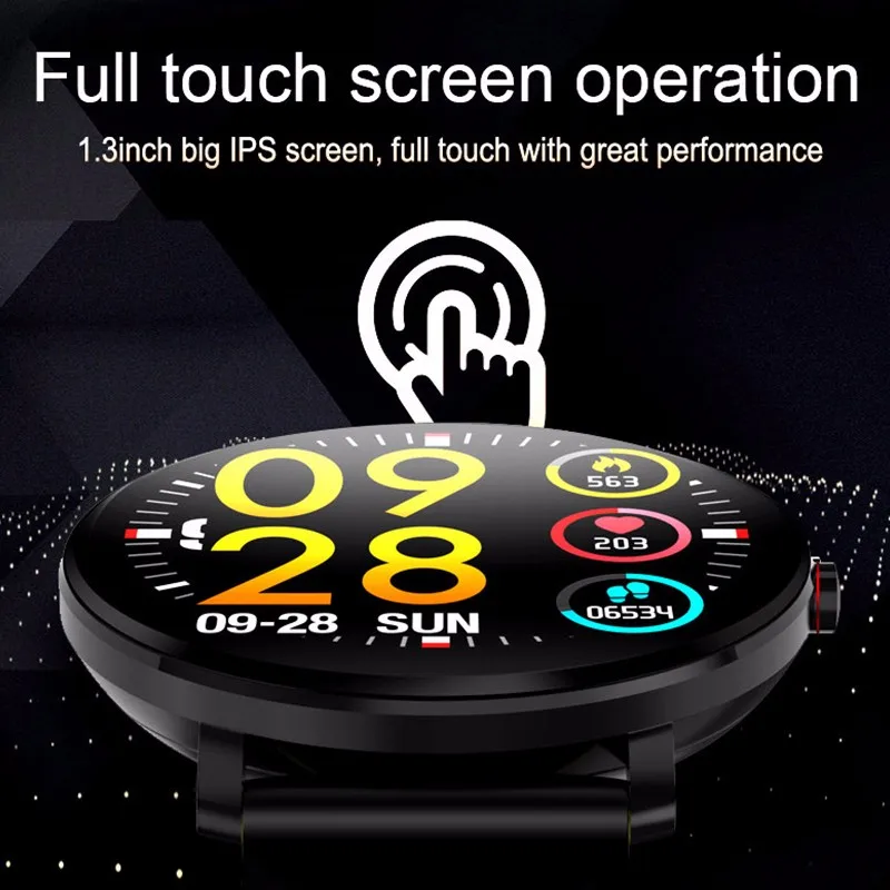 K9 Смарт-часы IP68 Водонепроницаемый ips цветной монитор сердечного ритма фитнес-трекер Спорт Bluetooth 1,3 дюймов полный сенсорный экран для мужчин