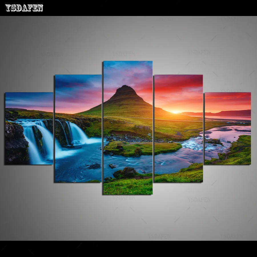 Wall Art Печать на холсте фотографии 5 шт. красивые Исландия картины с изображением