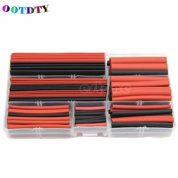

OOTDTY 150pcs/set 2:1 Polyolefin Heat Shrink Tubing Tube Sleeving Wrap Wire Kit Cable