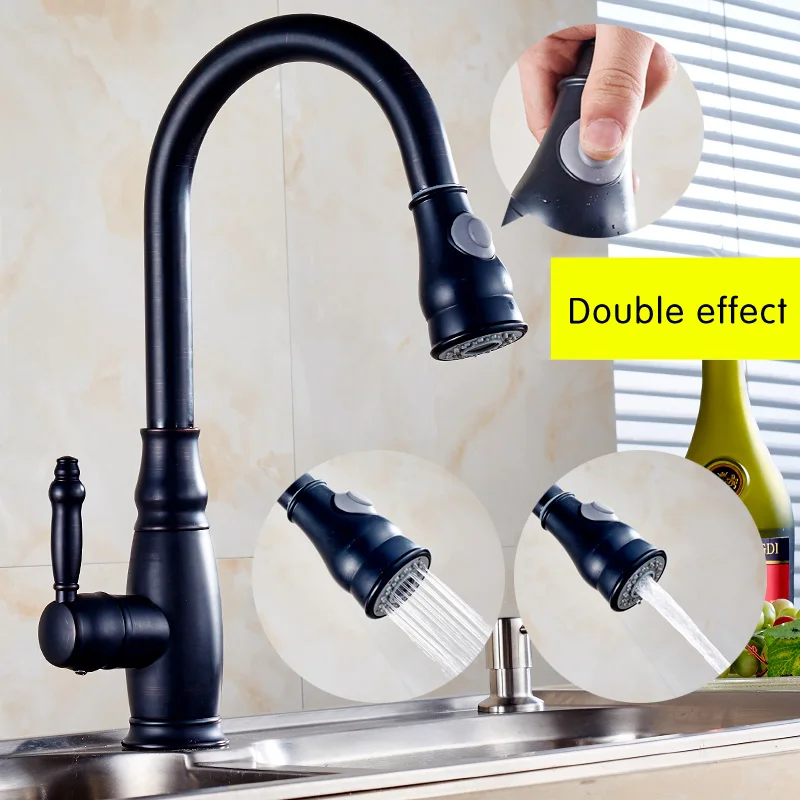 

Kitchen Sink Faucet Swivel Romovable Faucet Black Panited Pull Out Water Saver Mixer Tap Modern Faucets Torneira Parede