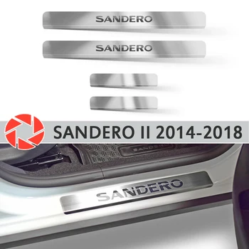 

Door sills for Renault Sandero 2014-2019 step plate inner trim accessories protection scuff car styling decoration laser letters