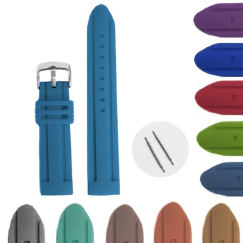 

22mm Silk Blue Color Silicone Jelly Rubber Unisex Watch Band Straps WB1073K22JB