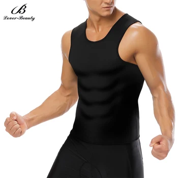 

Lover Beauty Men Neoprene Shaper Slimmer Weightloss Workout Waist Trainer Vest Sauna Tank Top Workout Corset Shapewear-B