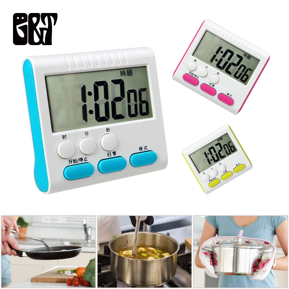 GT Kitchen LCD Digital Timer with Alarm Clock Stand Home Cooking Cook ...