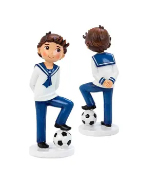 

FIGURE DE TART FOR FIRST COMMUNION. CHILD SAILOR SOCCER BALLOON. DETAIL FOR CAKE FIRST COMMUNION