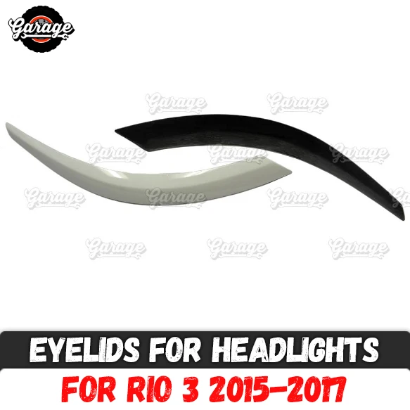 

Eyelids for headlights for Kia Rio 3 2015-2017 ABS plastic pads cilia eyebrows covers trim accessories car tuning