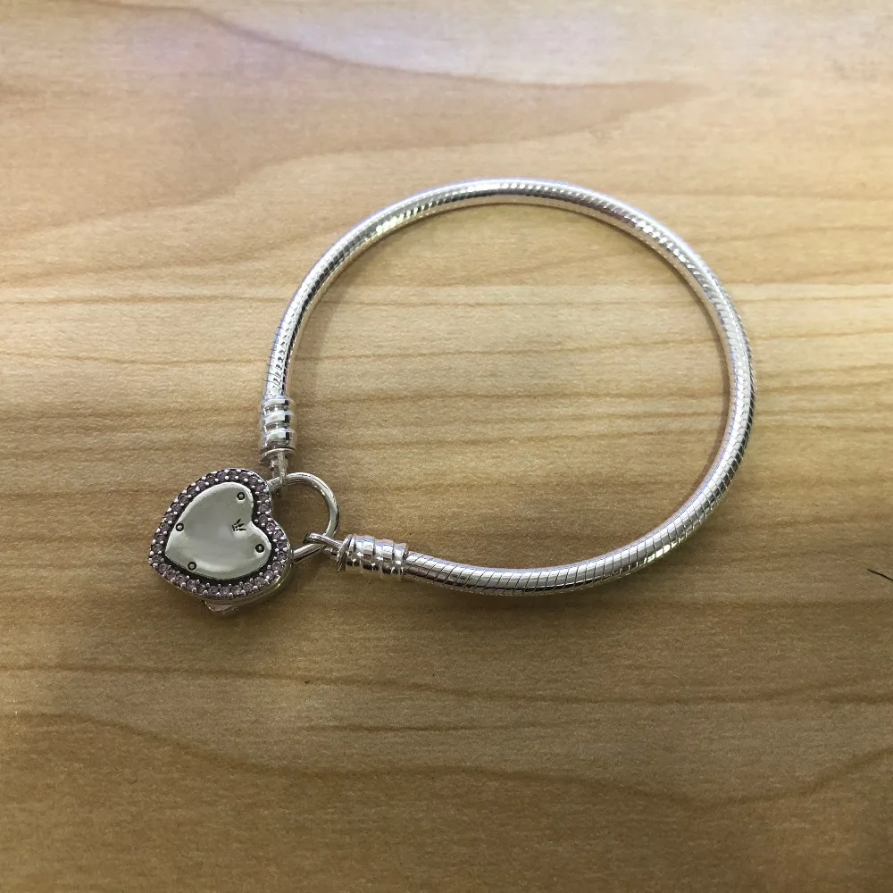

2018 Valentines' Day High Quality 100% 925 Sterling Silver Bracelet Fit DIY European Charm for Women Fashion Jewelry