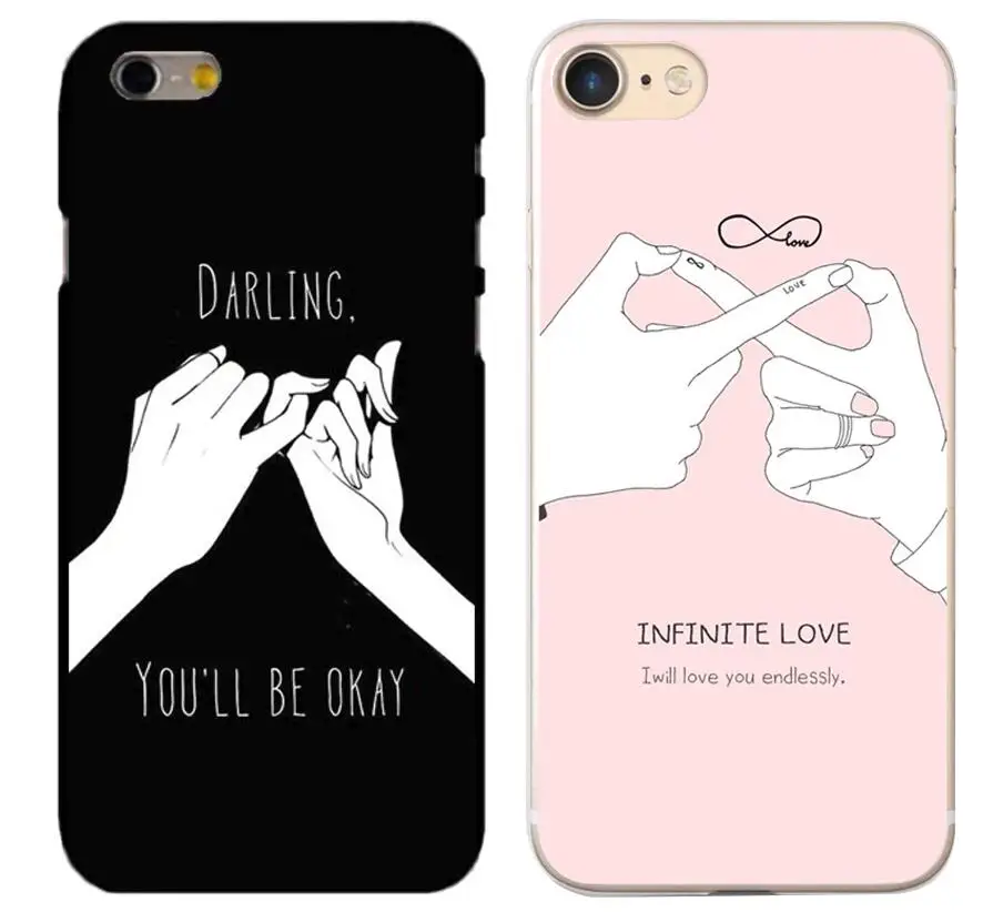 

Fashion Funny Letter Case For iphone 7 Case For iphone7 7 PLus 8 8p 6 6S Back Cover Cute Cartoon Smile Couples Phone Hard Cases