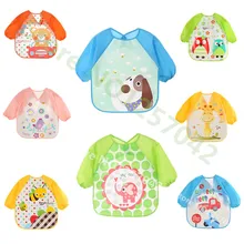 Baberos bavoir baberos baberos babadores bebê babador babadores babador roupas de alimentação infantil pano manga longa avental à prova dwaterproof água