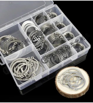 

110 pcs/set Internal Circlip Snap Ring Stainless Steel 11 Sizes Big C Type Ring Circlip Group Sets With Box Pack M26-47