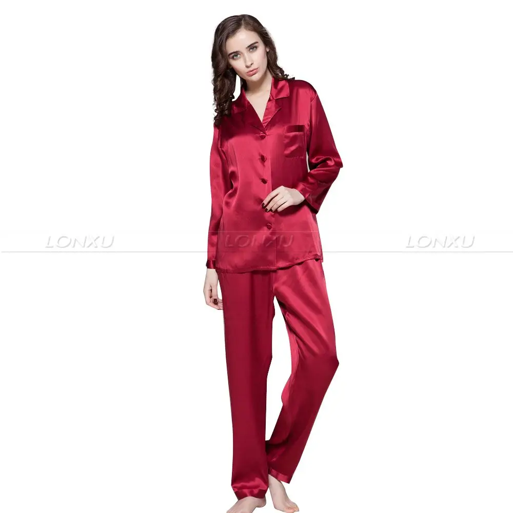 

Womens Silk Satin Pajamas Set Pajama Pyjamas Set Sleepwear Lounge Wear U.S.S6,M8,M10,L12,L14,L16,L18,L20 S ~3XL Plus_Gifts