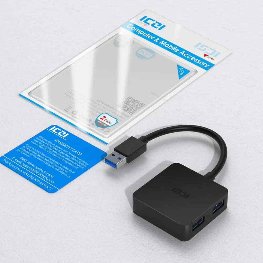 ICZI Ультра маленький USB концентратор 4 порта USB 3,0 для ПК ноутбук аксессуары для Macbook Air DELL hp LENOVO ASUS и т. д