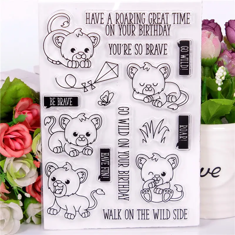 

DLKSDIY Cartoon Animals Transparent Clear Stamp DIY Silicone Seals Scrapbooking / Card Making/Photo Album Decoration