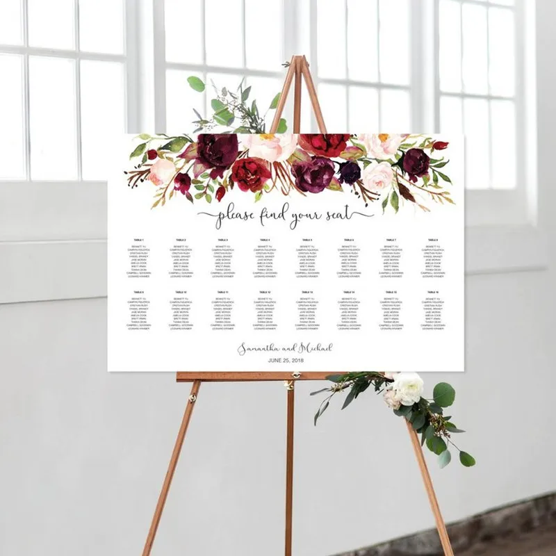 

Personalized Name Sign White Theme for Wedding Decoration Canvas Welcome Sign Wedding Printable Stand not Included