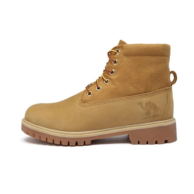 CAMEL Botas cortas de cuero auténtico para hombre, botines de invierno,  calzado de doble uso, a la moda, color amarillo|Botas básicas| - AliExpress