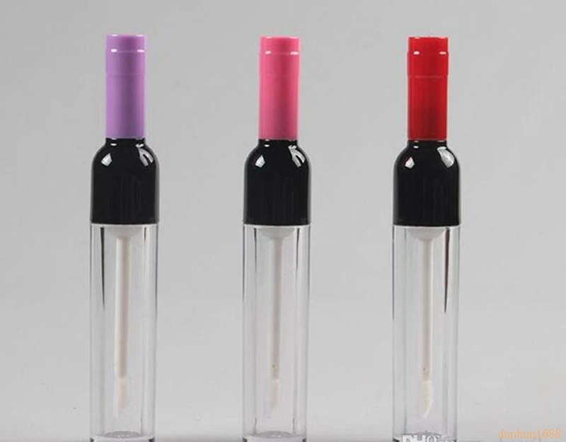 

5ml Empty Clear red wine bottle Lip Gloss Tube Lip Balm Bottle Container Empty Cosmetic Containers For Eyelash Enhancer #211