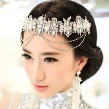 MHS. SUN свадебные аксессуары для волос свадебный цветок с кристаллами тиара и корона стразы спереди украшения для волос для женщин вечерние WH053