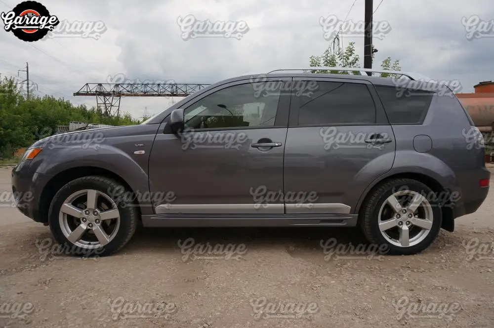 Боковые юбки для Mitsubishi Outlander XL 2007-2009 дверных порогов ABS пластиковые накладки обвес автомобиля Тюнинг внешний вид 1 комплект/2 шт