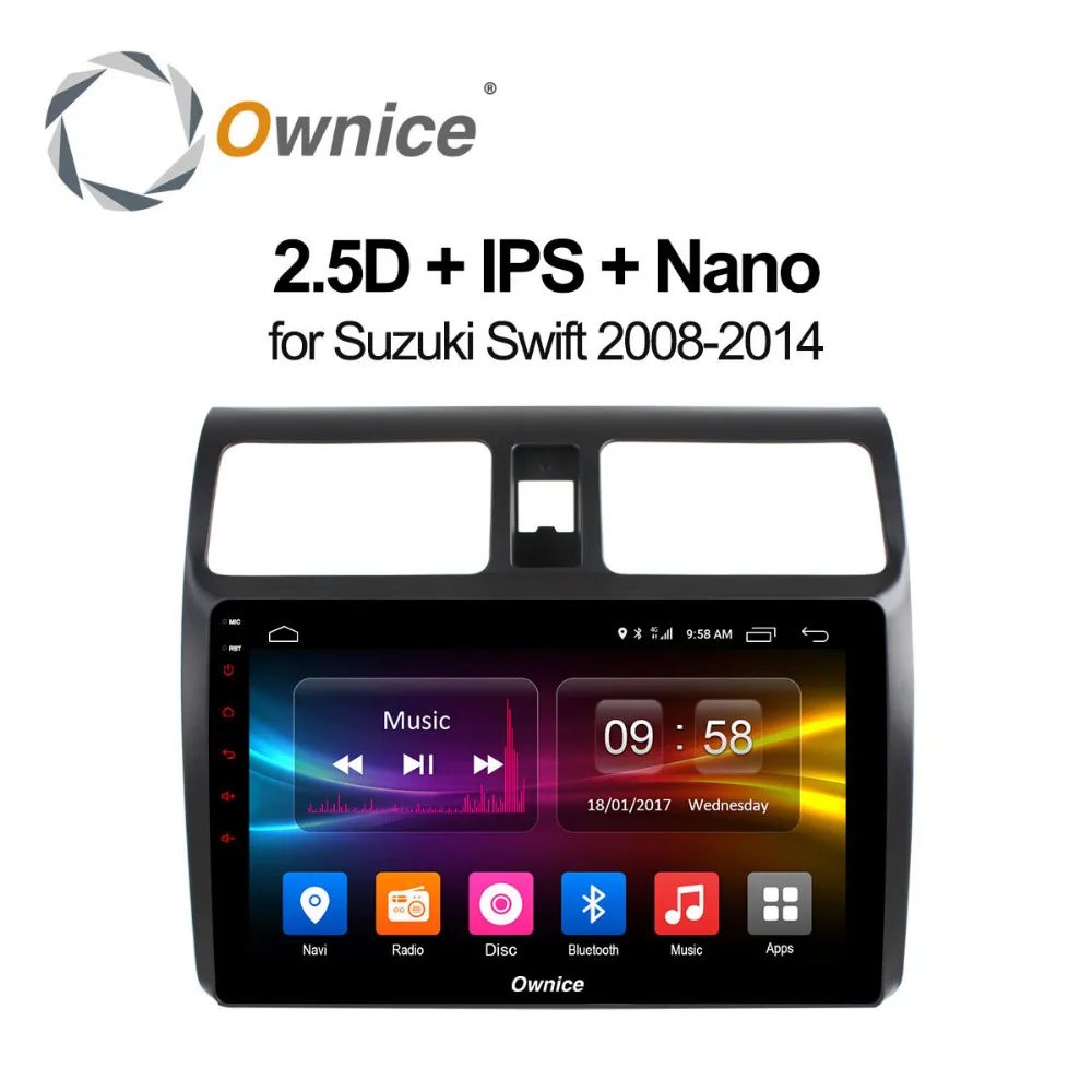 Ownice c500 + Android 8 1 для Suzuki Swift 2008-2014 Автомобильный dvd-плеер ядер 2 Гб RAM 4G LTE WIFI BT GPS карта