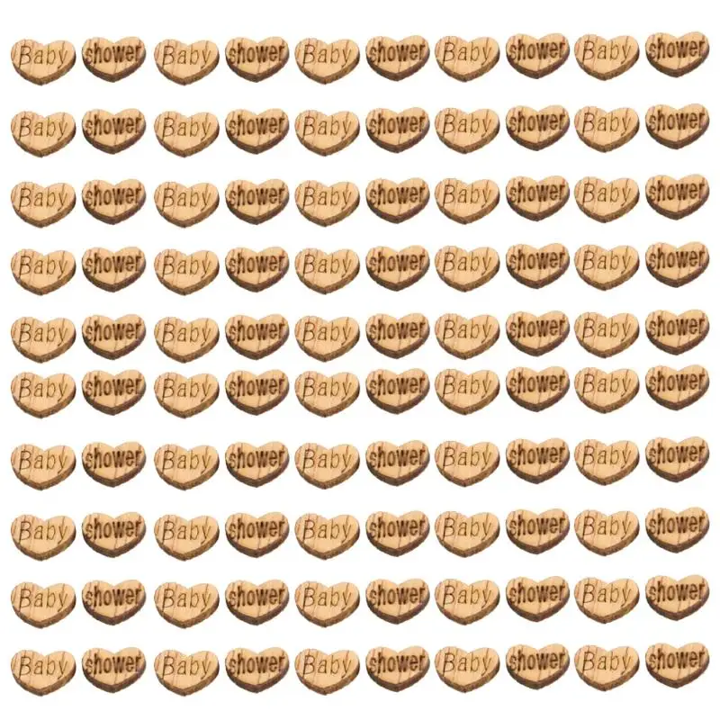

100pcs Vintage Rustic Wooden Baby Shower Party Heart Shape Table Confetti Birthday Party Wedding Table Decorations